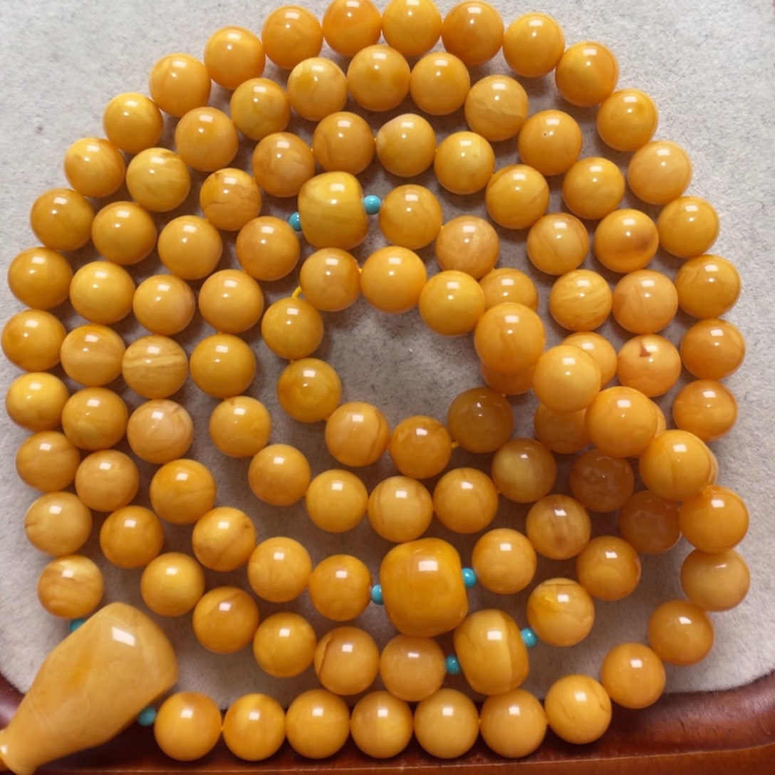 蜜蜡未镶嵌项链108