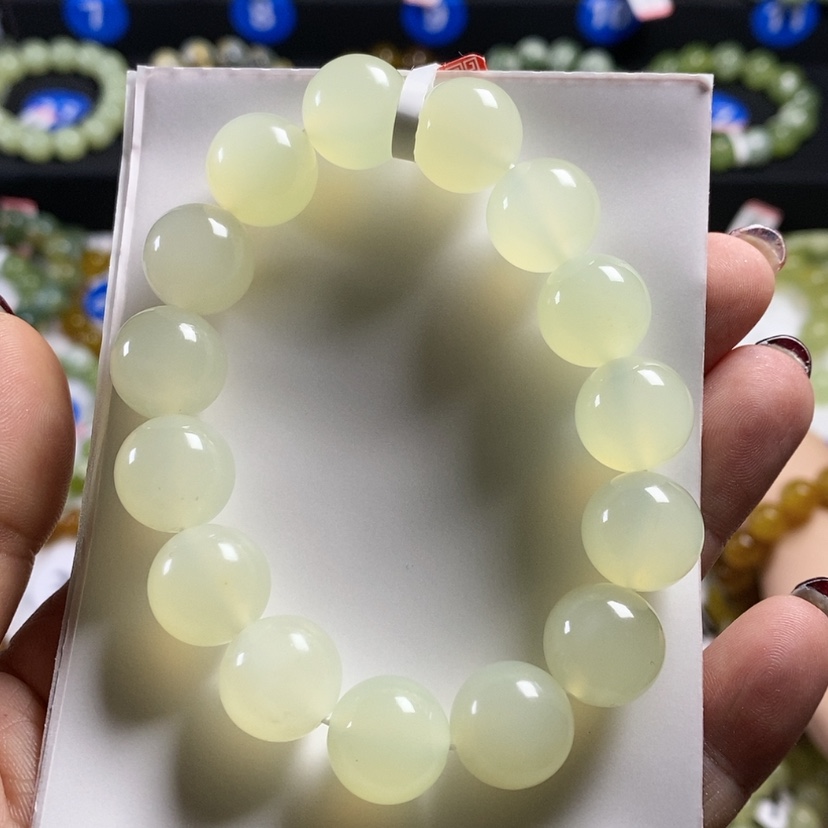 【闪购商品】蛇纹石玉手链未镶嵌g****n卡14