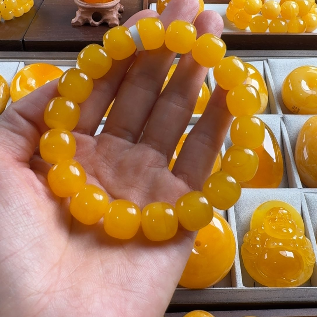 蜜蜡毛衣链未镶嵌?****