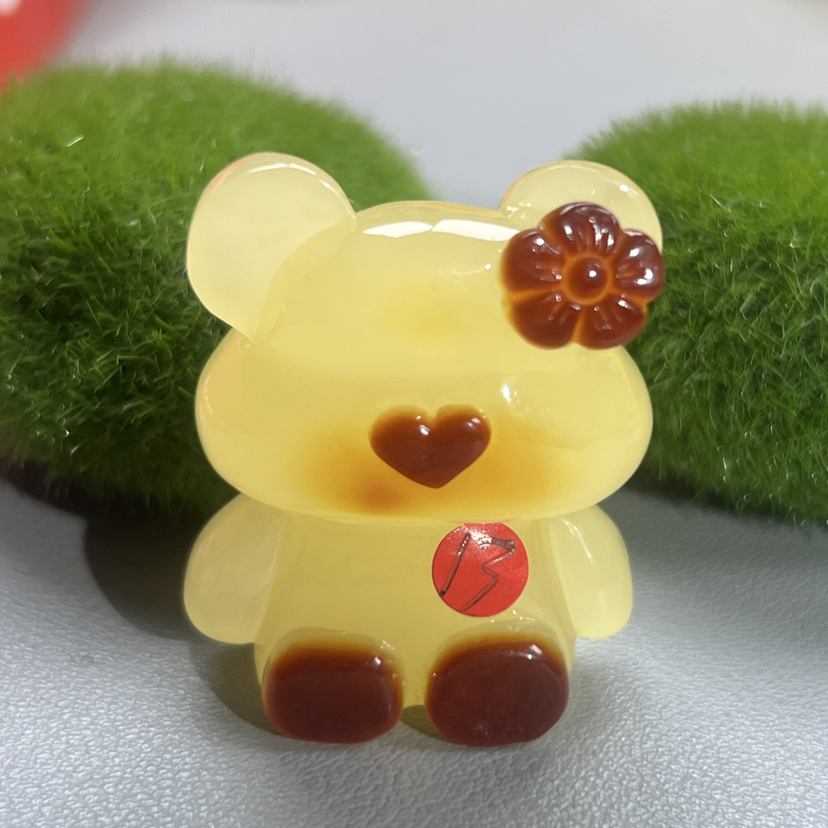 天然原矿无优化蜜蜡俏色小熊吊坠