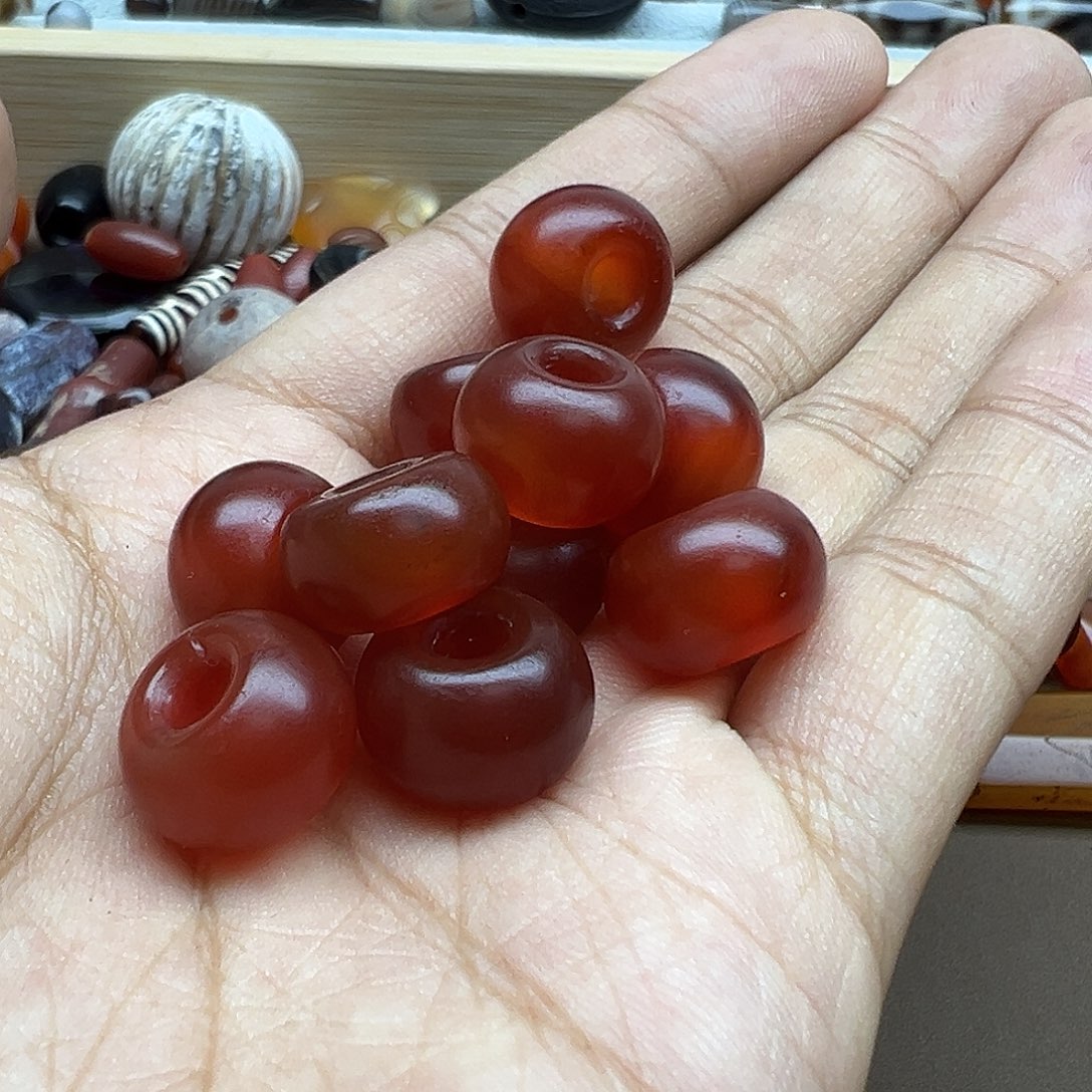 咪***来玛瑙/玉髓合金珠宝半成品10颗