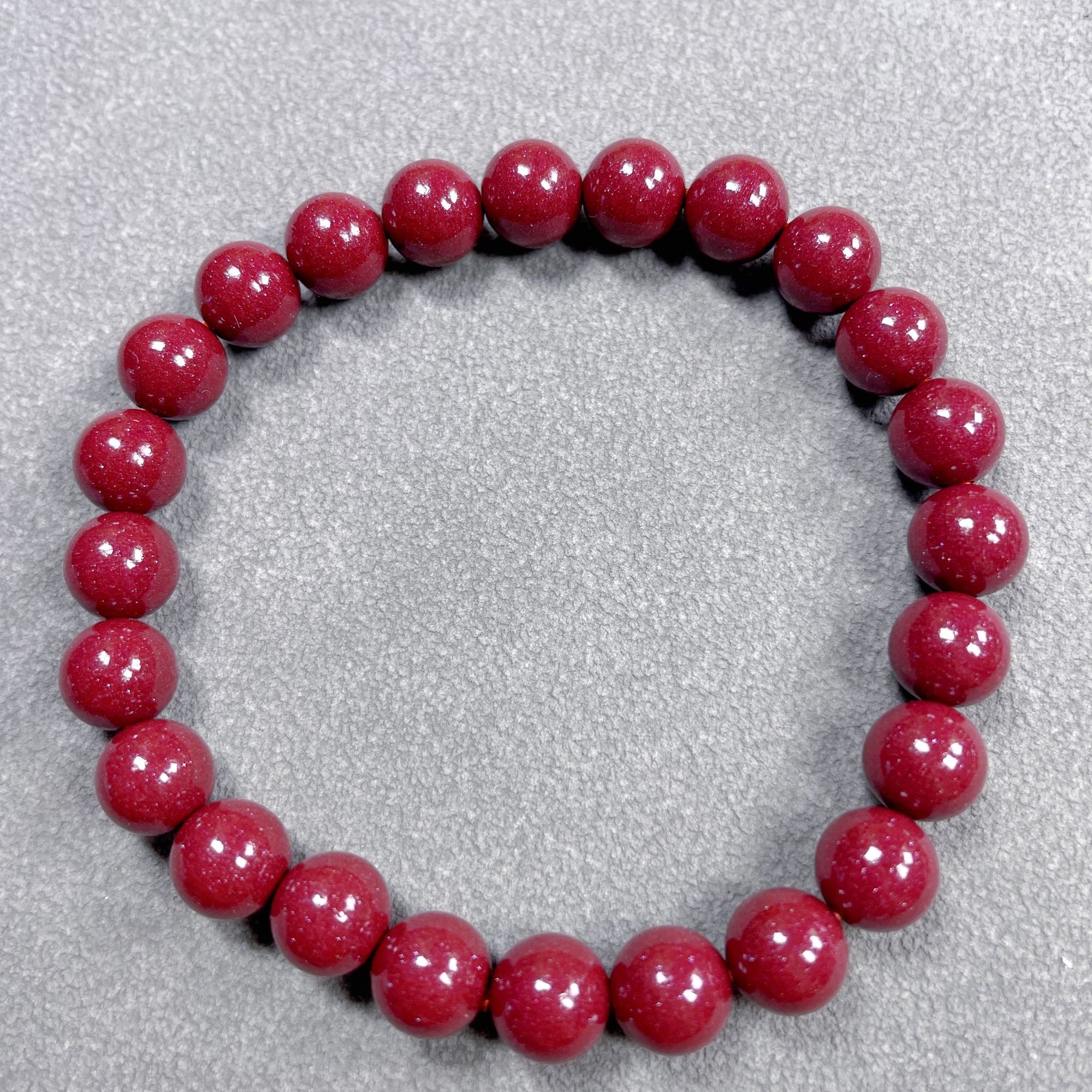 含辰砂工艺品圆珠款朱砂手串