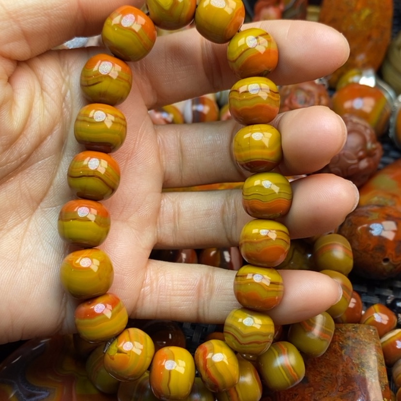 【闪购商品】玛瑙/玉髓手链未镶嵌叶**痕