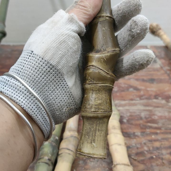 平***A实心玉竹手把件金条料