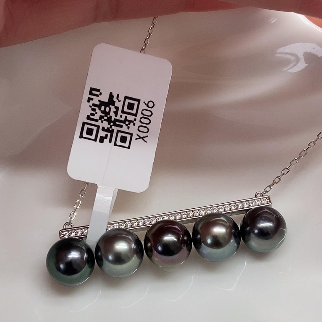 海水珍珠银S925镶嵌套链@@X0006