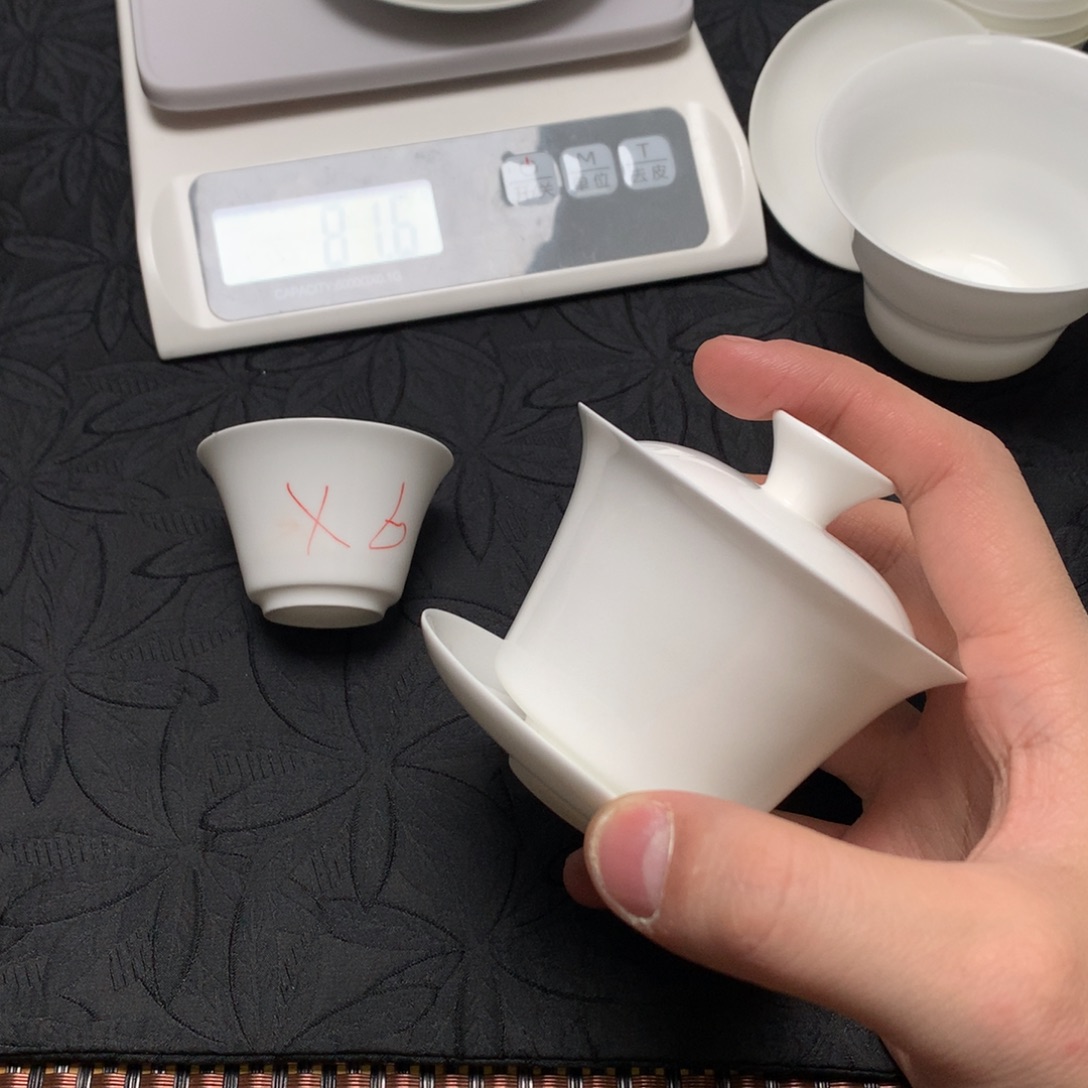 90马蹄+6个杯骨瓷薄胎茶具