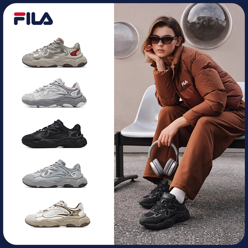 【火星4代】FILA2025新款复古跑鞋冬季情侣厚底老爹鞋F12W/M542103F