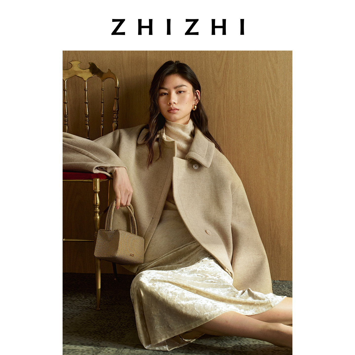 【好运红】致知 鹊桥仙 全羊毛双面立绒毛呢大衣女26春ZZ2FSWW3023