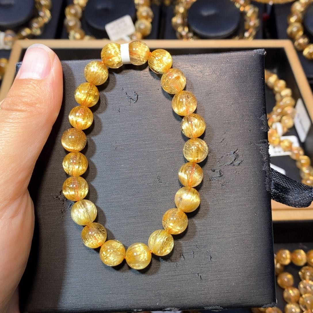 水晶手链未镶嵌张*九手链9mm