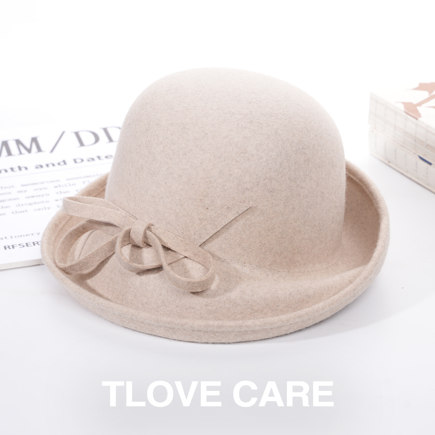 9959秋冬季礼帽法式蝴蝶结秋冬大檐盆帽帽子复古女士