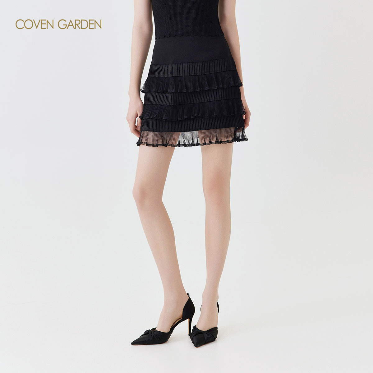 【陈大可专属】哥文花园黑色A字蛋糕裙高级感半身短裙CLA1071340