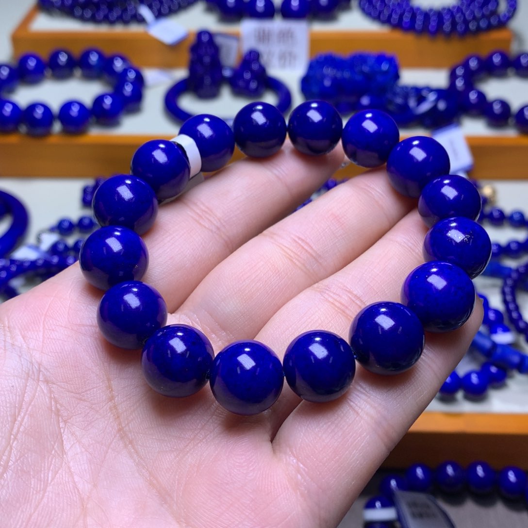 青金石手串未镶嵌嘎**害13m