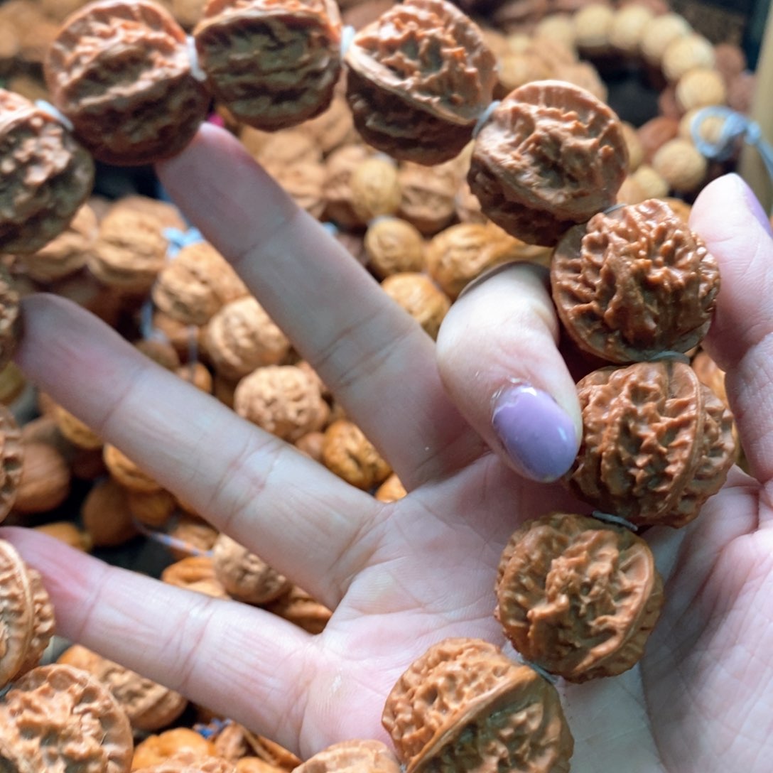 文玩核桃手串风*鸟文玩核桃龙脊八棱