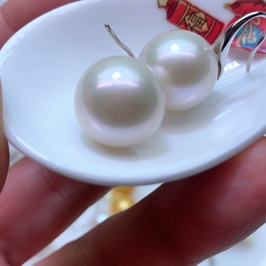 淡水珍珠耳饰银S925镶嵌