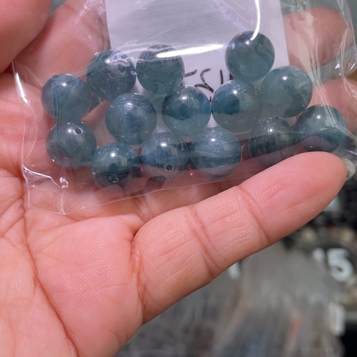 水晶手串未镶嵌11mm蓝绿晶单珠多样性发其一