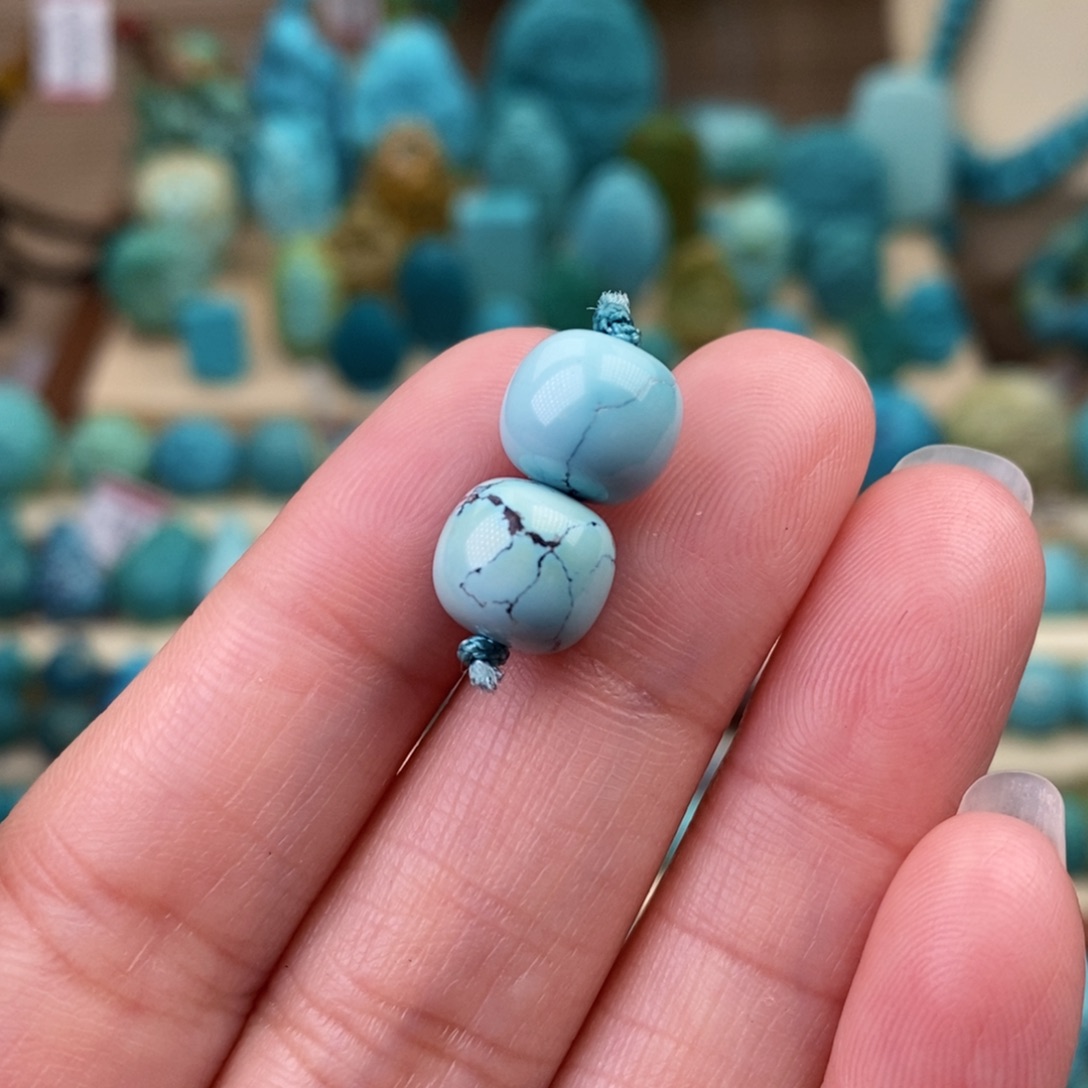 绿松石珠宝奇石未镶嵌9.5mm