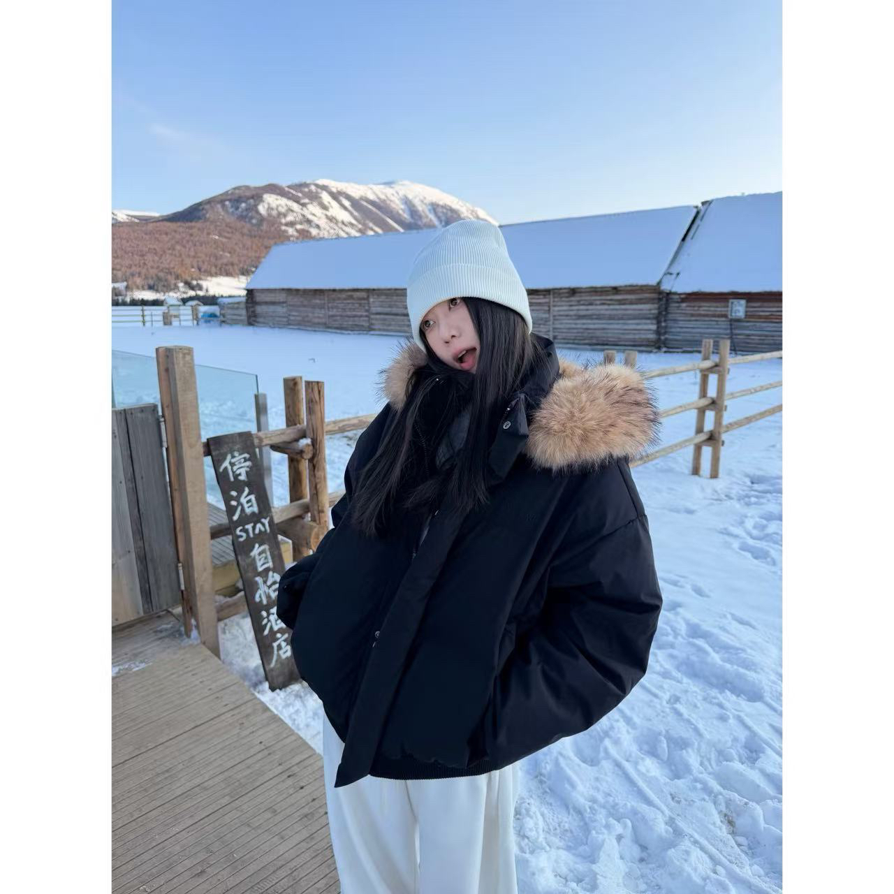 THE CWF 【雪国暖冬】派克羽绒服冷冬保暖新国标白鸭绒可拆毛领303