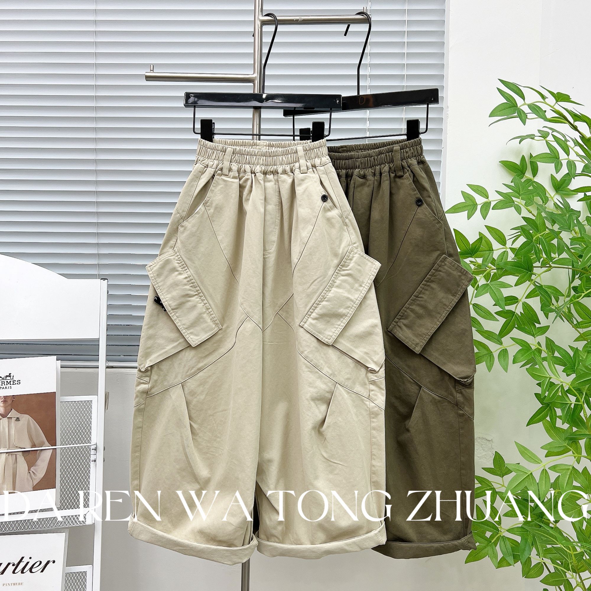 男童春秋款工装裤2025新款大童秋季宽松男孩秋装直筒儿童裤子帅气