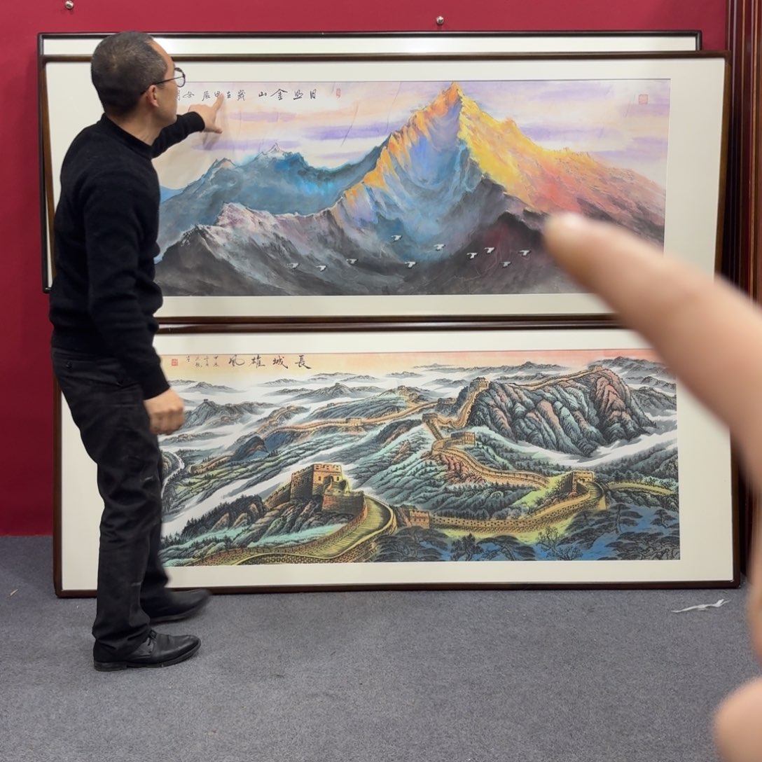 国画带框绘画210/80尺寸