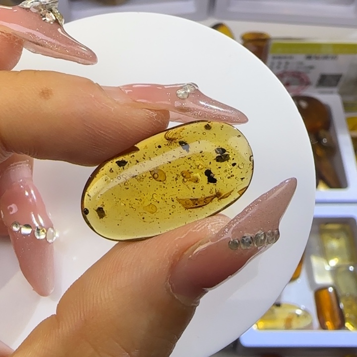 用***5琥珀未镶嵌裸石虫珀标本