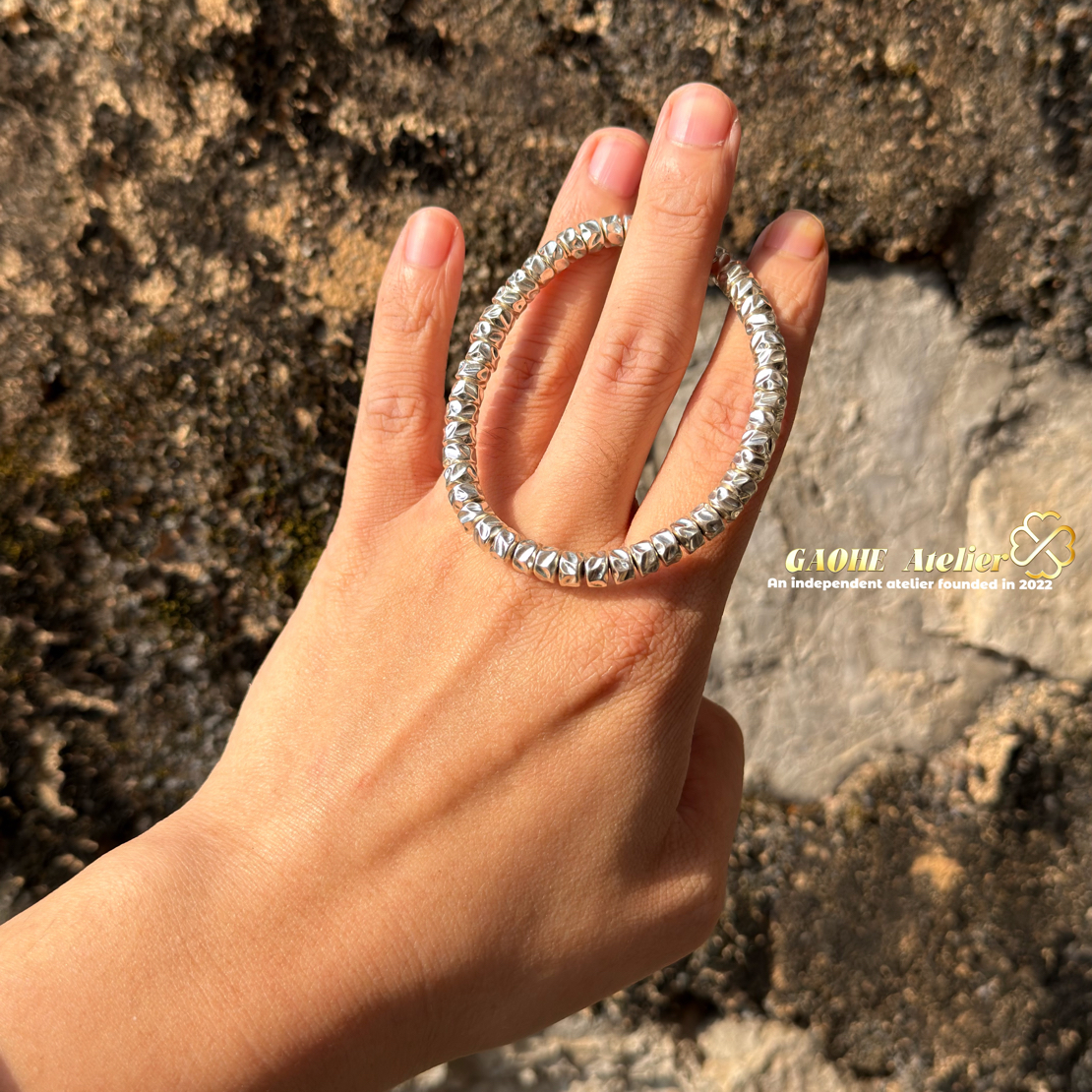 925银手链 「凡高工作室」流云银手链6×4