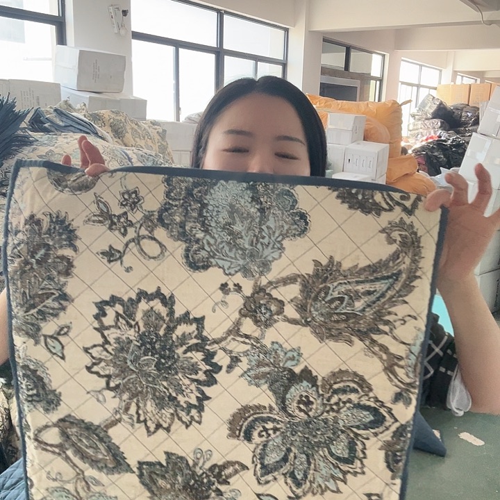 纯棉蓝色花花枕套55*70发1对