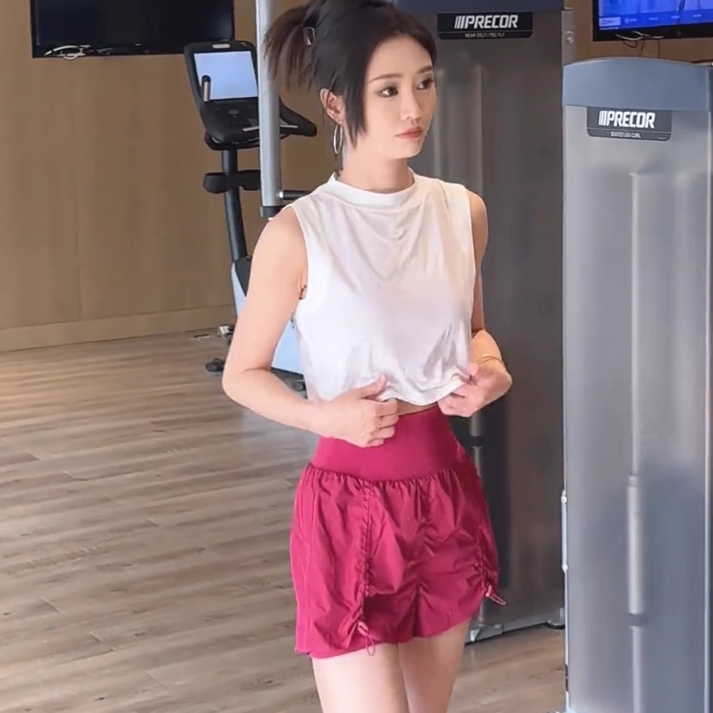 8240运动短裤女夏季新款外穿跑步透气训练高腰提臀显瘦健身瑜伽裤
