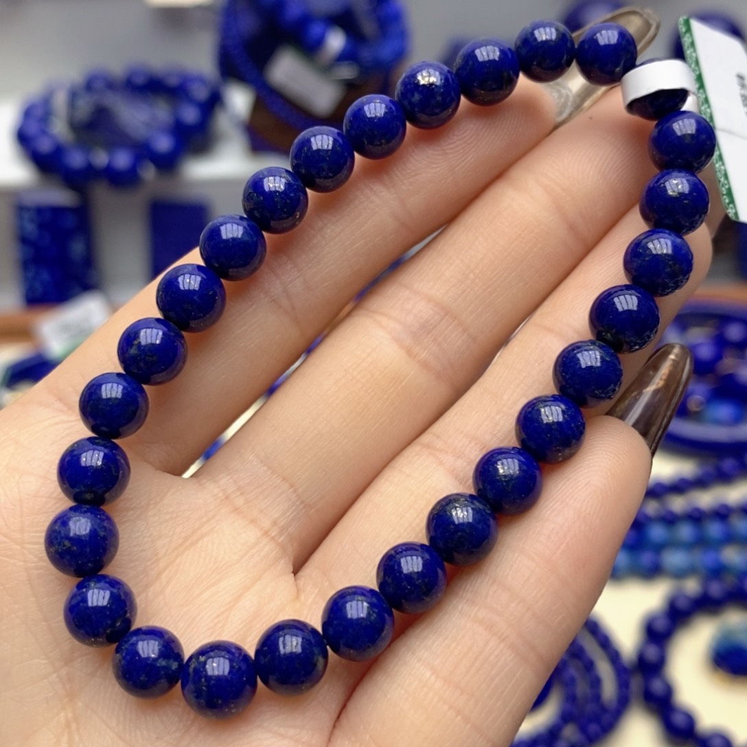 青金石未镶嵌手链6.5mm