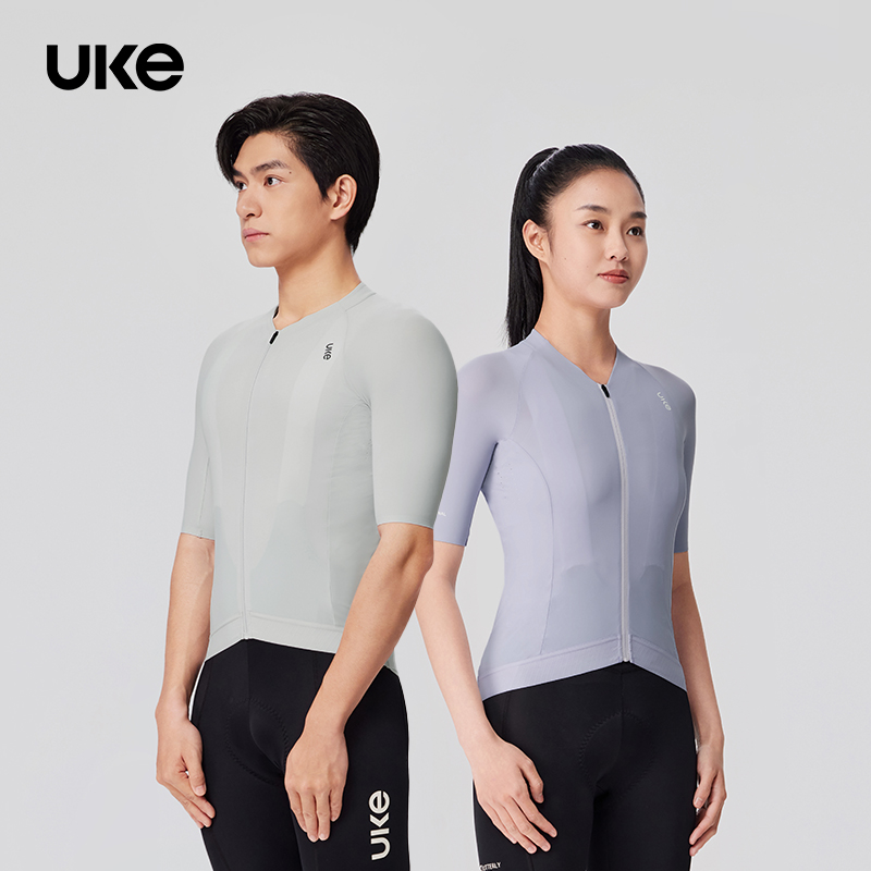 UKE男女短袖骑行服同款竞技速干透气防晒莱卡自由裁 亘野/烟岚