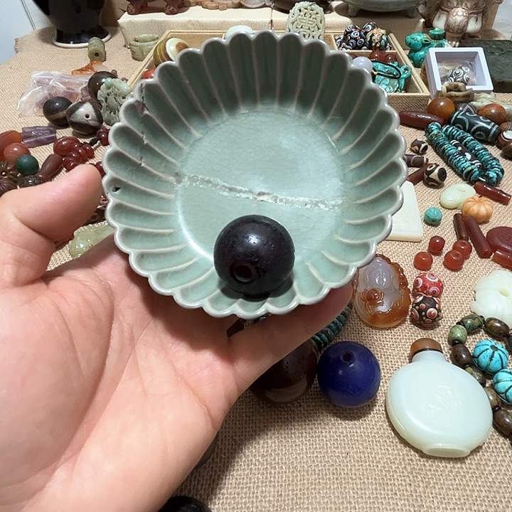 摆件中**化瓷器老物件摆件手工