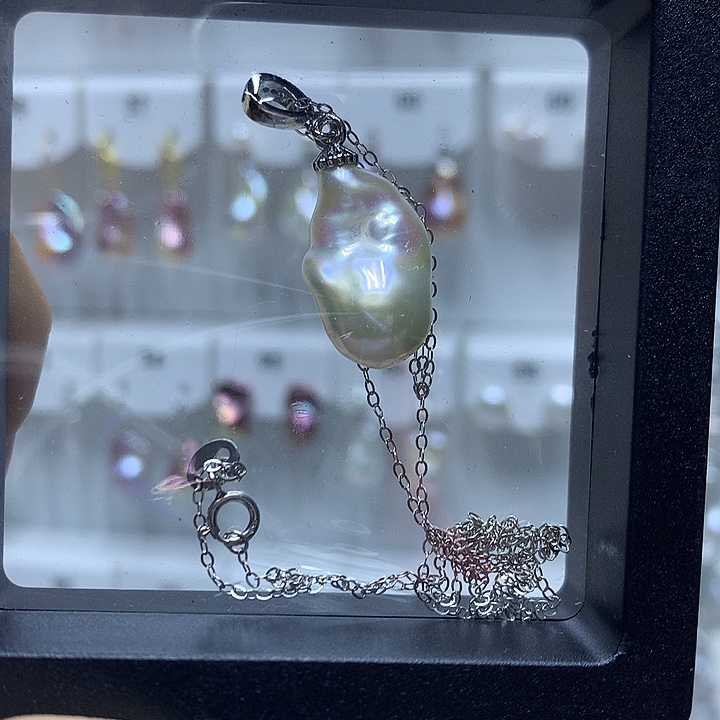 银S925镶嵌淡水珍珠巴洛克