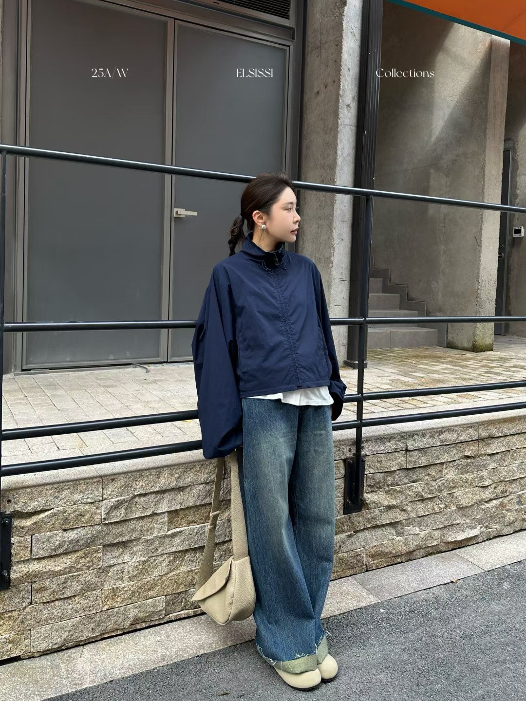 复古风显瘦牛仔裤外套秋季