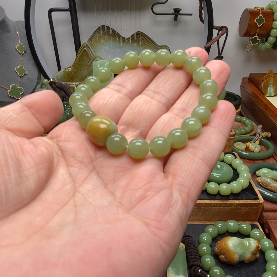 岫岩河磨玉（透闪石质玉）手串未镶嵌