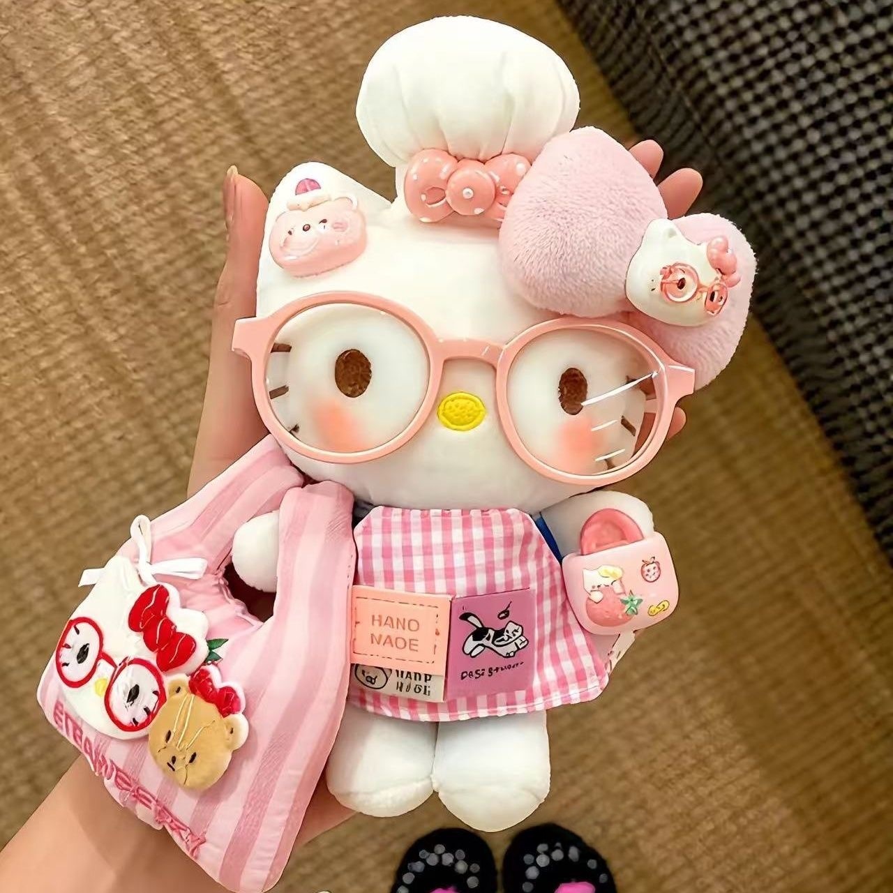 【正版】可爱购物HelloKitty包挂件公仔毛绒玩偶钥匙扣挂饰送人礼物