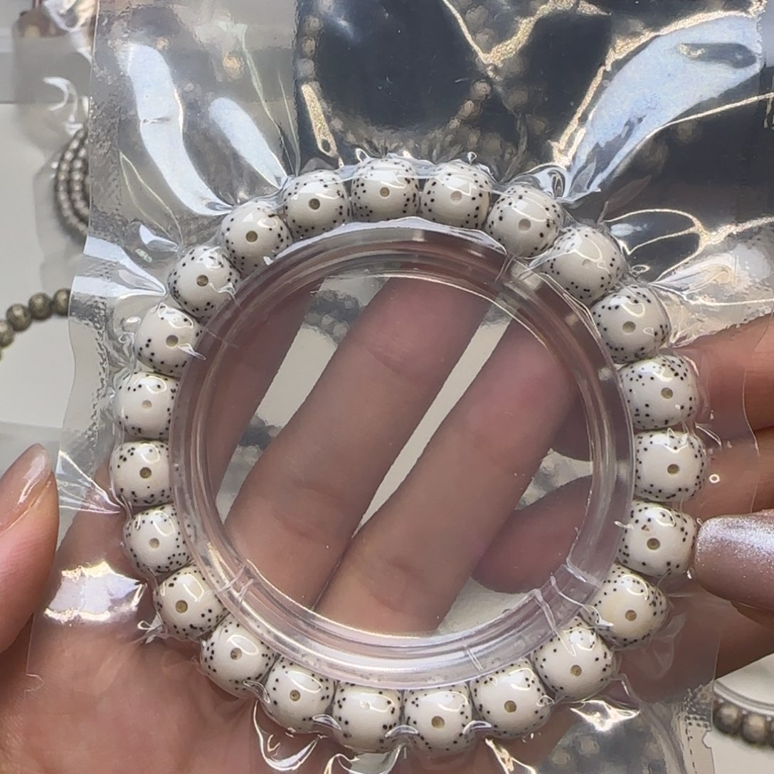 星月菩提手串原白大眼睛小贯穿10×9