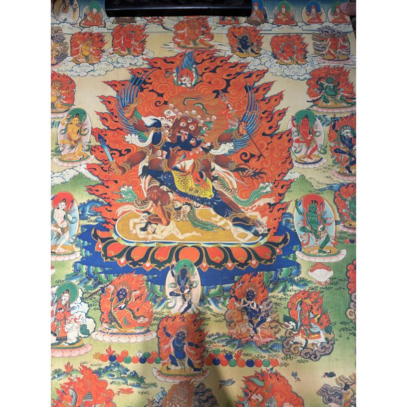 高端精品大黑天风格绘画类唐卡作品AA108