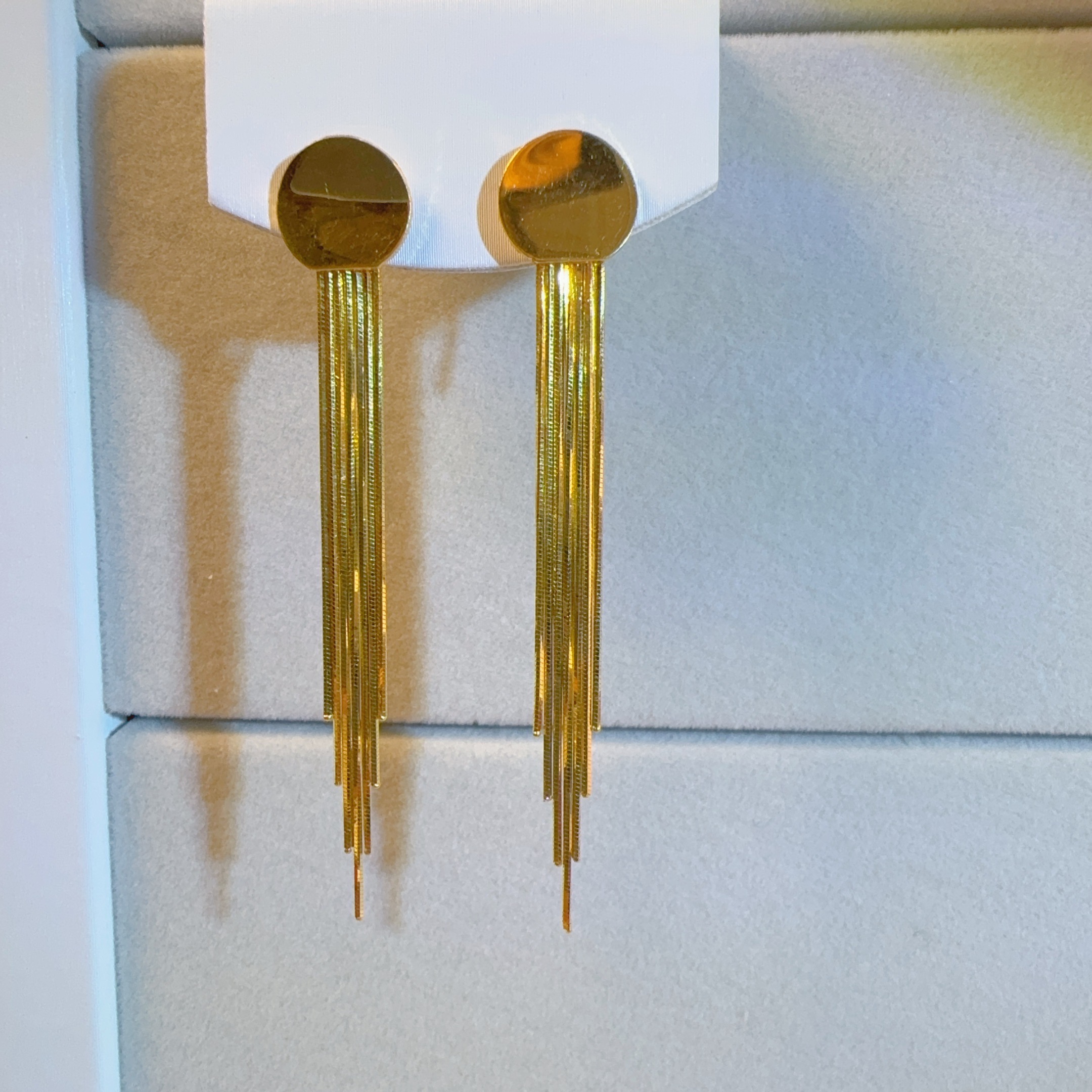 5G黄金足金999 流星雨耳饰 7字勾 简约气质 轻奢时尚 12814