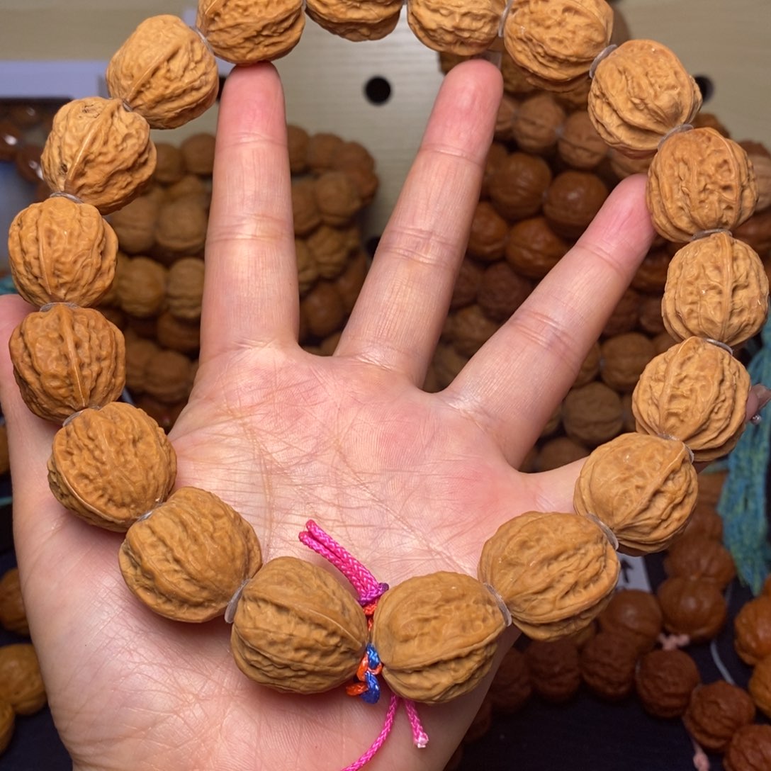 文玩核桃手串白茬金蟾手持23尺寸