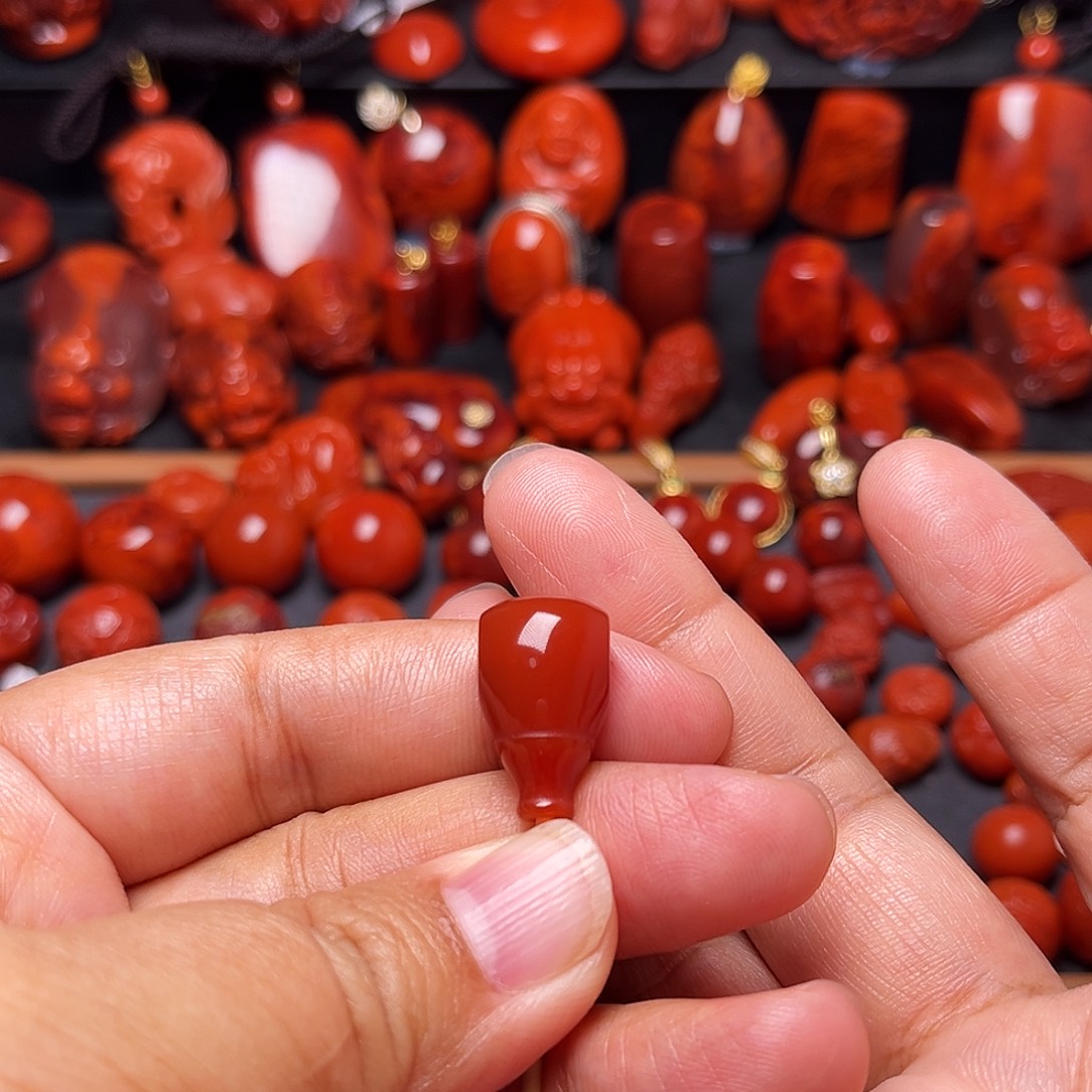 南红玛瑙未镶嵌配饰三通11.6mm