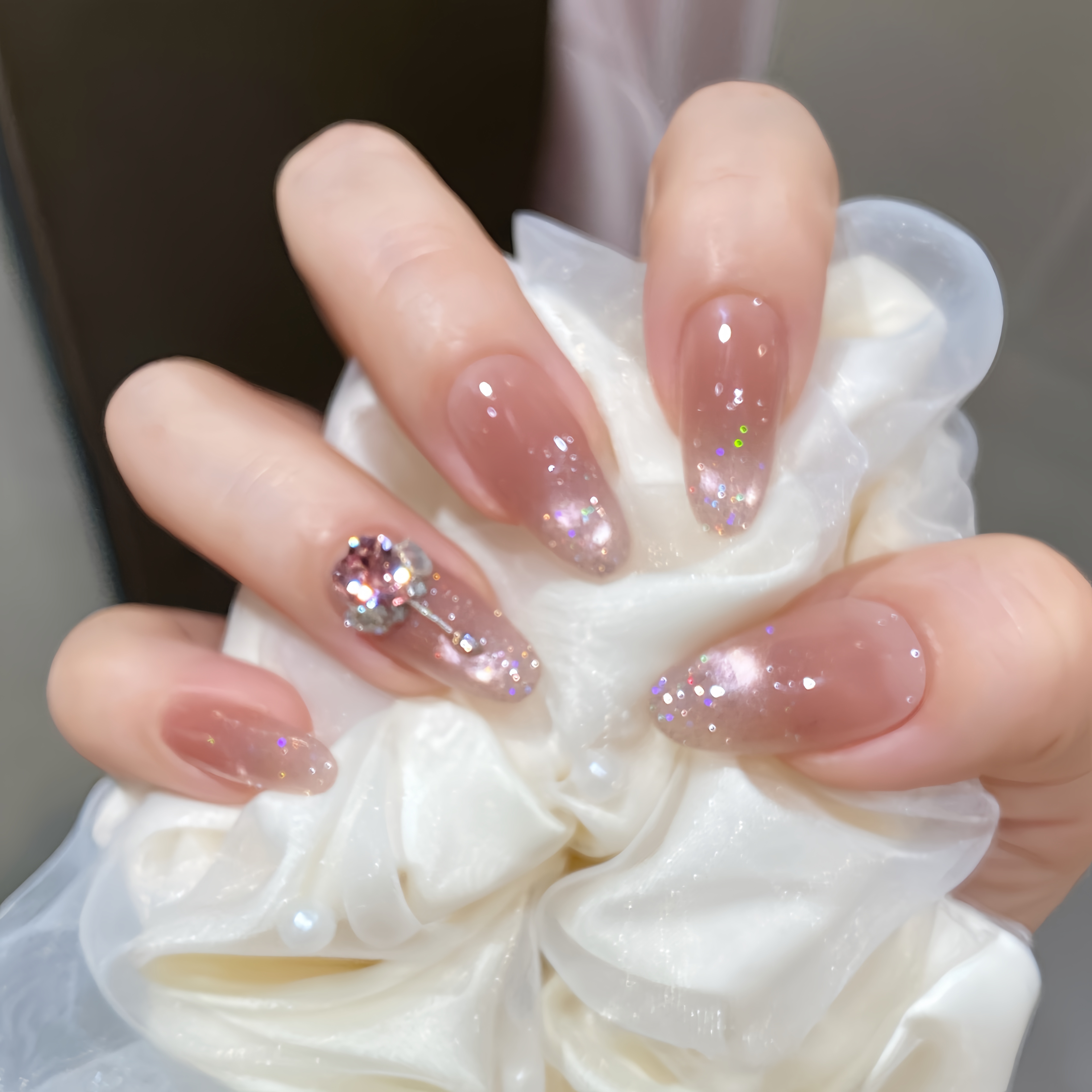 仙女下凡 【施家华子】蝶诗舞 纯手工定制美甲贴片 定制穿戴甲12片