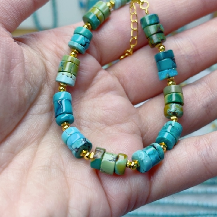 绿松石银S925镶嵌颈饰