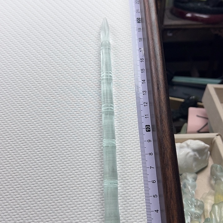 蛇纹石玉未镶嵌发簪竹节毛笔