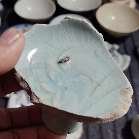 瓷片青花影青杯垫学习标夲