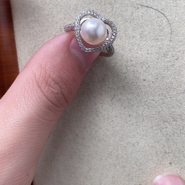 银S925镶嵌海水珍珠吊坠(不含链)