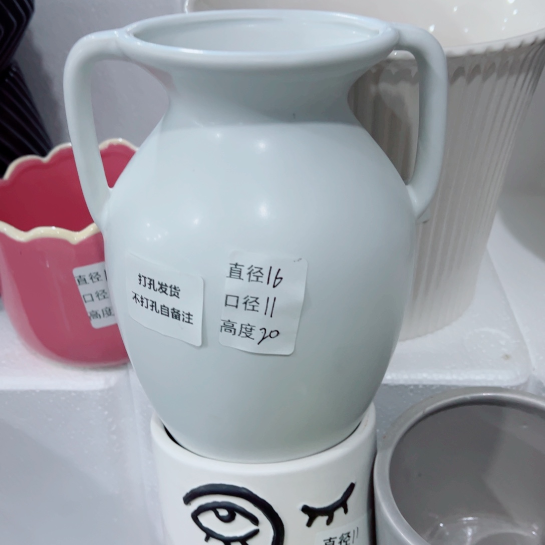 有孔，陶瓷花盆满10米包邮发货