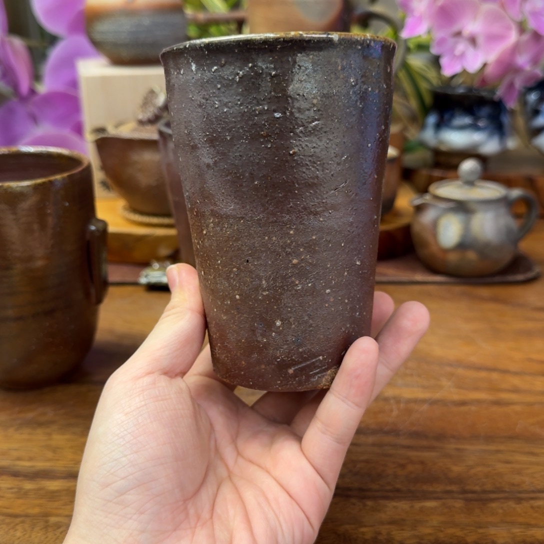 青***隐土器女士备前烧手握汤吞福利一口价