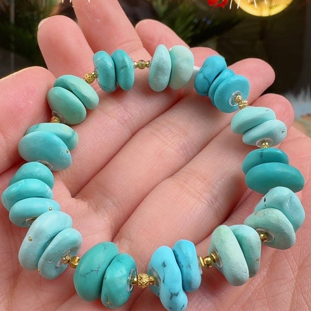 绿松石珠宝奇石18K金镶嵌