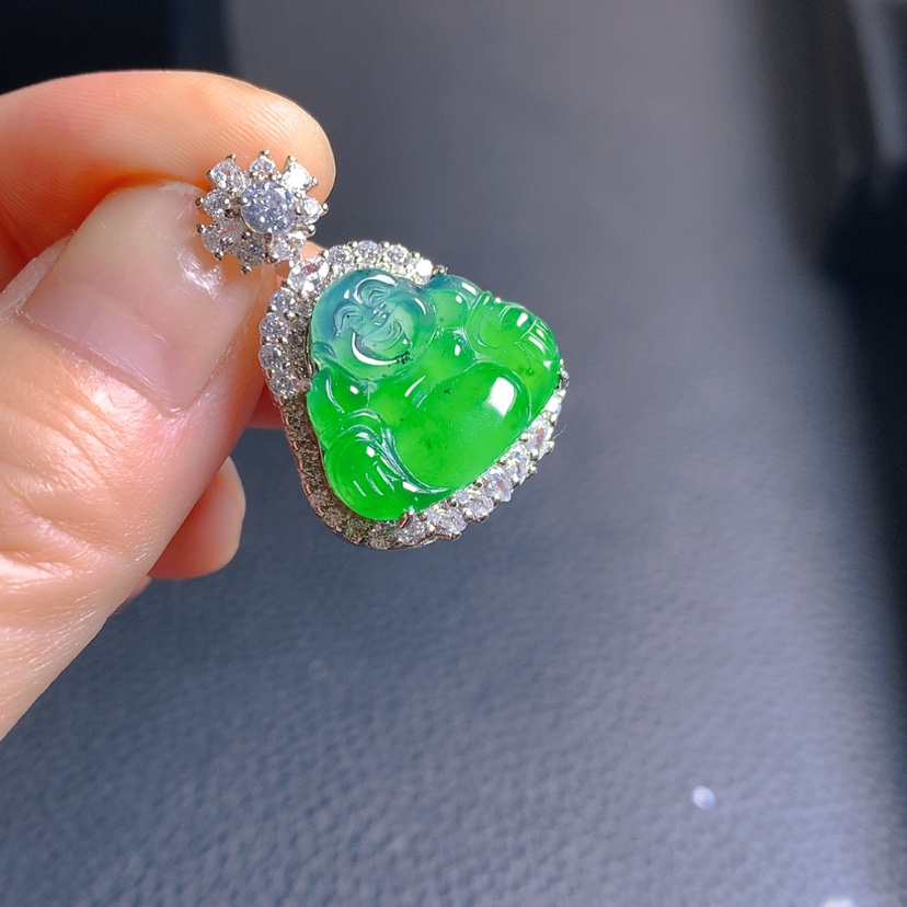 【闪购商品】翡翠银S925镶嵌吊坠(不含链)