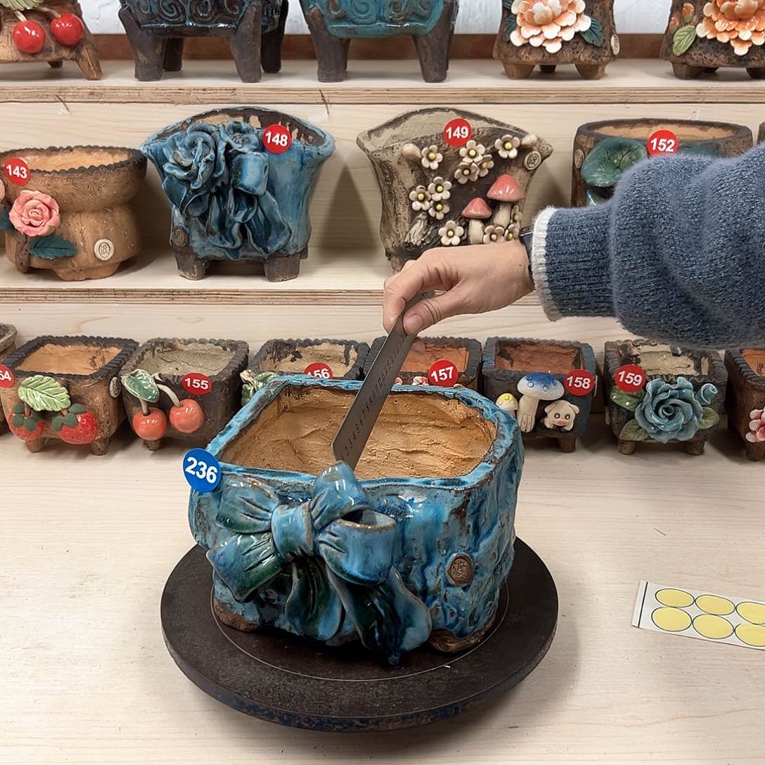 紫砂花盆236号内口16×13外高11