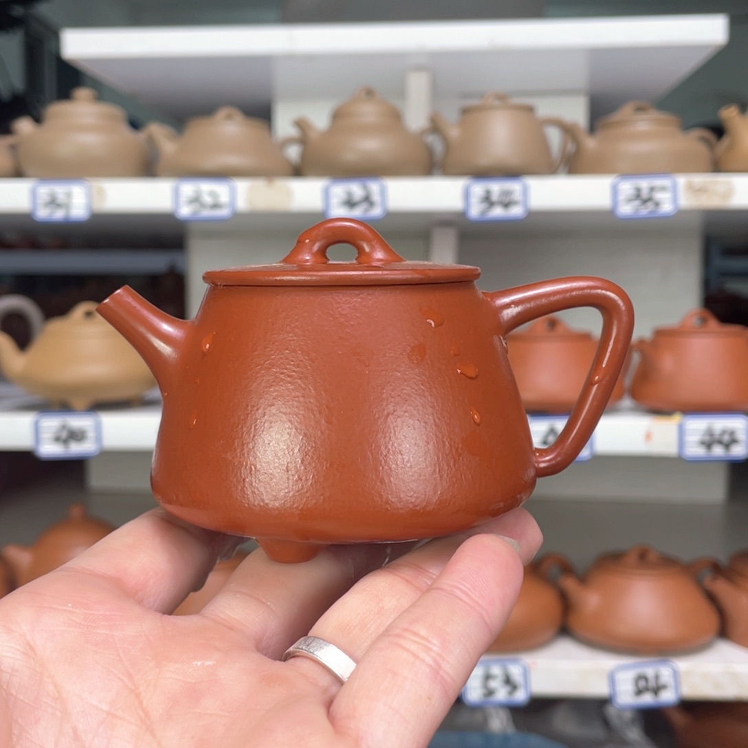 紫砂茶壶注*?小煤窑朱泥全手工160毫升微瑕